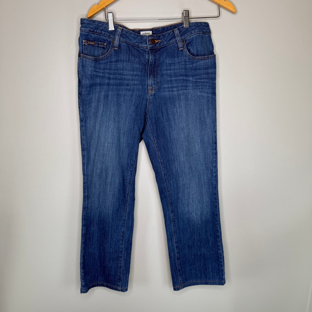 L.L. Bean Favorite Fit Jeans Size 10 Pet Blue Denim Stretch Women's
